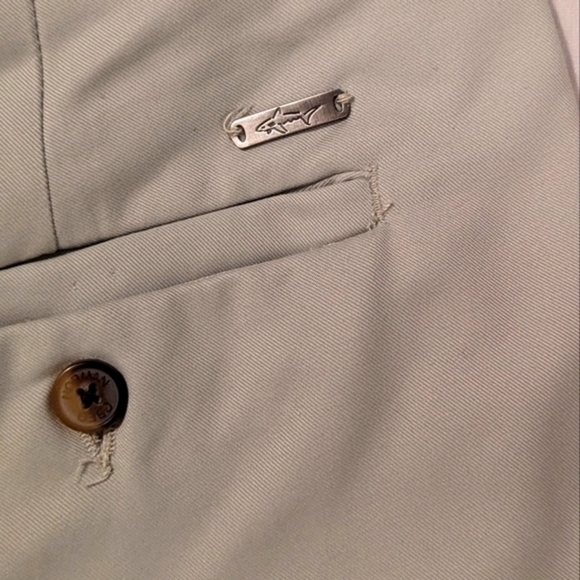 GREG NORMAN DRESS PANTS. LIGHT OLIVE GREEN. SIZE 36W 32L 100% POLYESTER - Picture 2 of 4